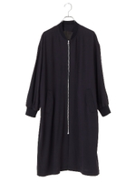 ・リブ付きロングコート/オフホワイト