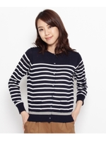 ボーダーニットカーディガン/ネイビー(393)