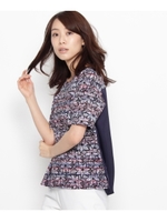 異素材切り替え半袖プルオーバー/イエローグリーン(125)