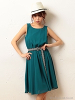 ショルダータックカラーワンピース/ブラック