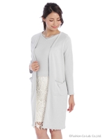 ロングカーデアンサンブル/ライトグリーン