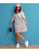 【chille anap】レースかけビックTシャツワンピース/WH