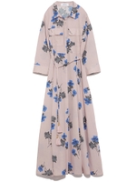 花柄シャツマキシワンピース/KKI