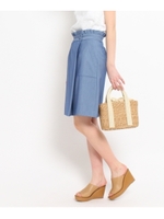 ラップ風ペーパーバッグスカート/ネイビー(093)