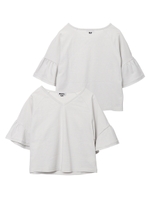 RUFFLE SLEEVE TOP/ライトグレー