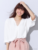 V/Nトロミタック/ブラウス/アカ