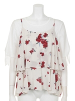 5th花柄キャミTee SET/柄WHT