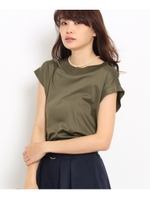 〔洗える〕2WAY リブスムースカットソー/ホワイト系(002)