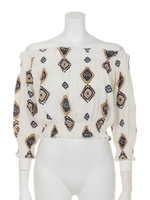 ヴィンテージオフショルtops/ホワイト