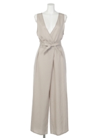 【Marie Hill】ベルト付オールインワン/ベージュ