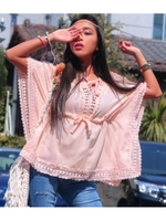 【anap mimpi】キモノスリーブコットンレーストップス/BE.PK