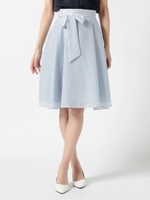 ストライプタックフレアースカート/ネービーブルー