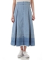デニムマキシスカート/ライトインディゴ(110)