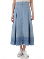 デニムマキシスカート/ライトインディゴ(110)