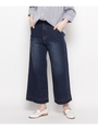 ワイドデニムパンツ/サックス(090)