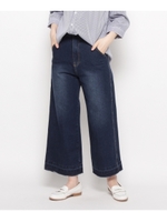 ワイドデニムパンツ/サックス(090)