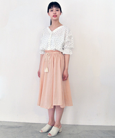 ミドル丈フレアガーゼスカート