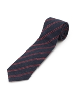 Fossatiネップ織りストライプネクタイ/ブルー(592)