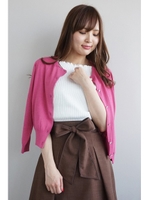 シャイニーフラワーニットカーディガン/イエロー(060)