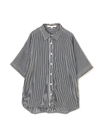 [新井恵理那さん、竹内由恵さん着用][ウォッシャブル]ロンドンストライプブラウス/ネイビー(120)