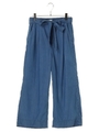 接触冷感デニムワイドパンツ/ライトインディゴ