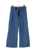 接触冷感デニムワイドパンツ/ライトインディゴ