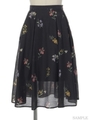 オリジナルメニーフラワー柄スカート/黒