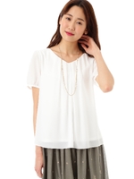 [ウォッシャブル][宇賀なつみさん着用]セミダルデシンブラウス/ホワイト(030)