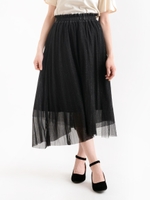 ラメチュールスカート/ブラック