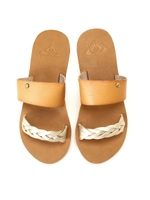 《ROXY》TESS・フラットサンダル/シルバー(160)