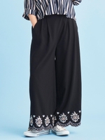 裾刺繍スカラップパンツ/ピンク