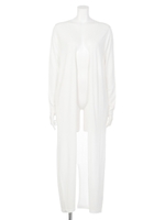 backスリットロングカーデ/WHT