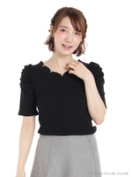 スカラップパワショルテレコTOPS/ブラック