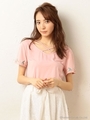 エンブロイダリークロスTシャツ/ピンク