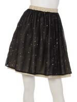 スターダストシフォンリバーシブルスカート/ブラック