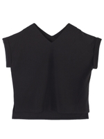 Vネックカットソー/ブラック