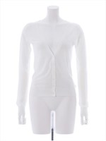 Vネックカーディガン/イエロー