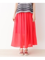 ギャザーロングスカート/ライトグレー(011)