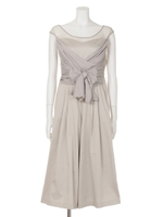 フロントクロスリボンロンパース（オケージョン）/ベージュ