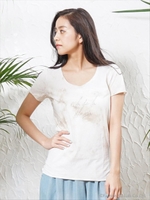 ムラ染Peacock Dreamcatcher プリントTシャツ/柄A
