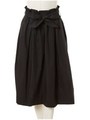 リボンタフタフレアスカート/ブラック