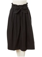 リボンタフタフレアスカート/ブラック