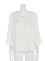 スティックパーツベルスリーブブラウス/オフホワイト