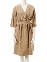 サイドリボンカシュクールワンピース/グレー