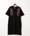 メキシカン花刺繍Tシャツワンピース