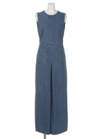 BACK BELT DENIM LOOSE オールインワン/ブルー