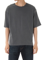 【AZUL by moussy】強撚天竺ピグメントクルーネック半袖T/O/WHT