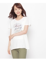 シフォン重ね花柄プリントプルオーバー/ホワイト系(002)