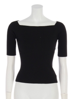 リブニットTOPS/ブラック