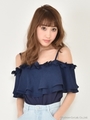 レース付フリルカットTOPS/ネイビー